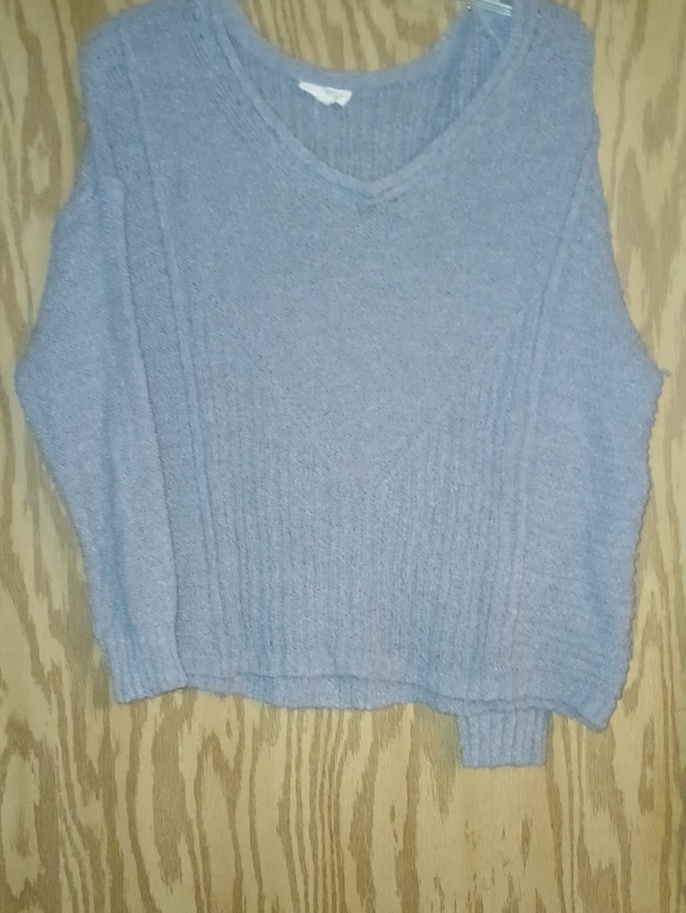 eesome Gray V-Neck Knit Sweater